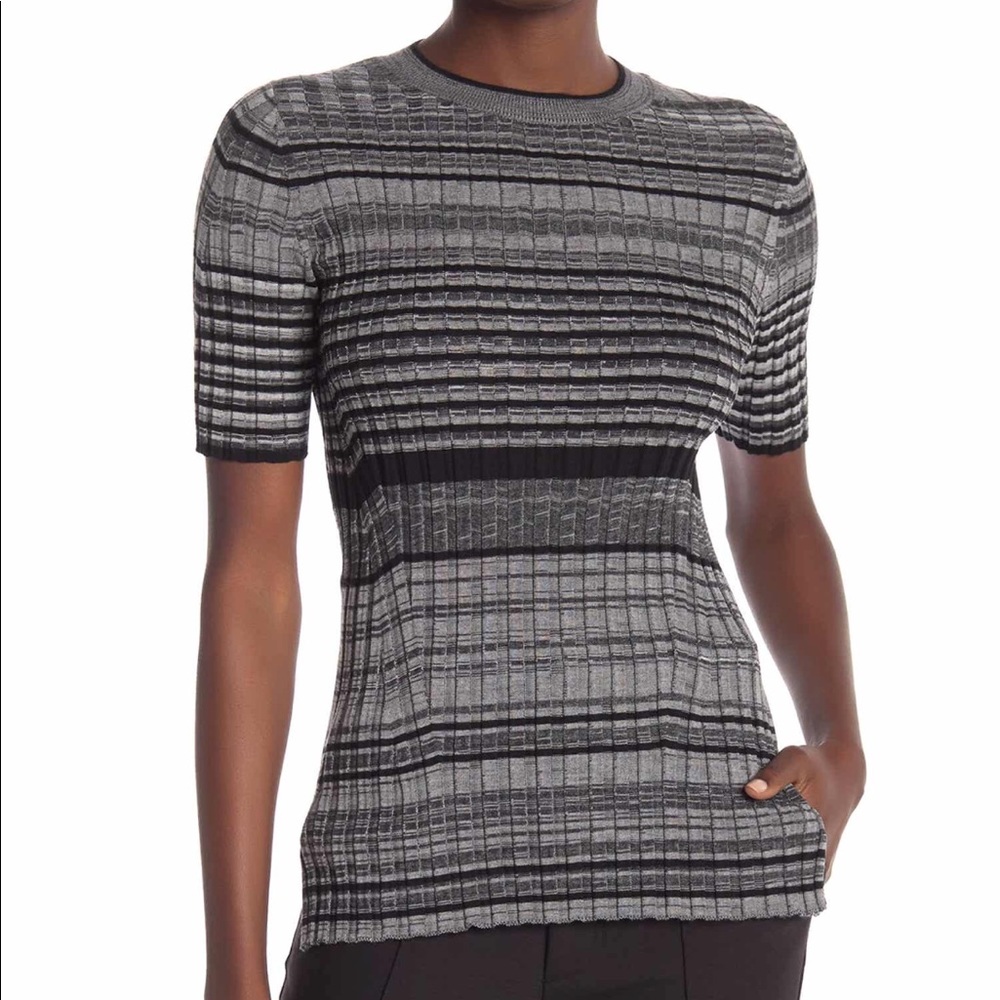 Helmet Lang Merino Wool Striped Knit Sweater
